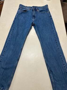 Levi's 505 Regular Fit Straight Leg Jeans Blue Denim W34 L34
